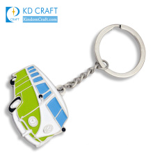 Pretty decorative no minimum custom metal zinc alloy soft enamel fancy souvenir mini cool bus shaped keychain